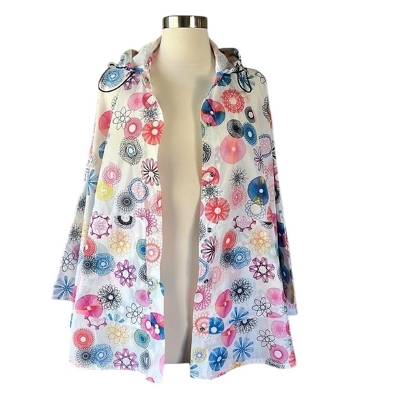 KATE SPADE Saturday Rain Poncho Spirograph Print NWT One Size - Picture 2 of 15